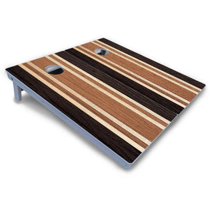 Brown Two Tone Stripes Cornhole Boards - All Weather Series by Cornhole Solutions, custom cornhole board detail photo 3