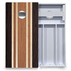 Brown Two Tone Stripes Cornhole Boards - All Weather Series by Cornhole Solutions, custom cornhole board detail photo 4