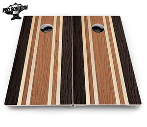 Brown Two Tone Stripes Cornhole Boards - Pro Solution Elite Series by Cornhole Solutions, custom cornhole board detail photo 4