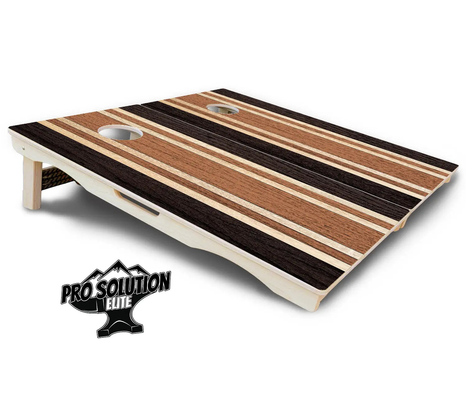 Brown Two Tone Stripes Cornhole Boards - Pro Solution Elite Series by Cornhole Solutions, custom cornhole board detail photo 5