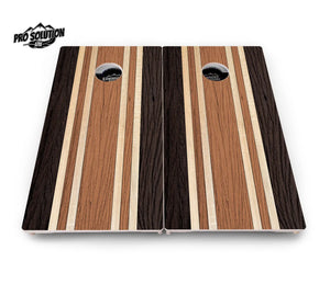 Brown Two Tone Stripes Cornhole Boards - Pro Solution Lite Series by Cornhole Solutions, custom cornhole board detail photo 3