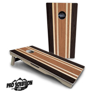 Brown Two Tone Stripes Cornhole Boards - Pro Solution Lite Series by Cornhole Solutions, custom cornhole board detail photo 5