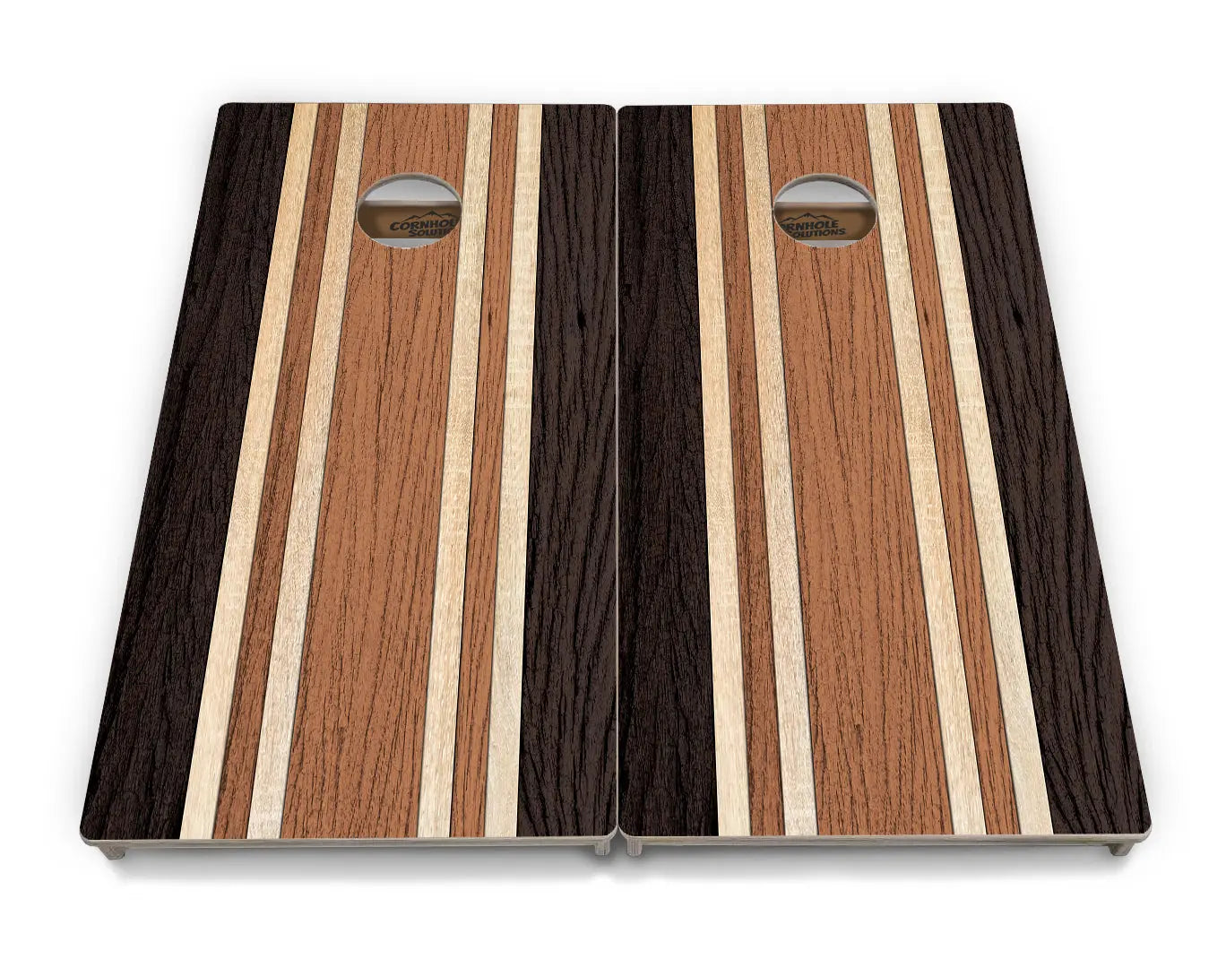 Brown Two Tone Stripes Cornhole Boards - Professional Tournament Series by Cornhole Solutions, custom cornhole board detail photo 4