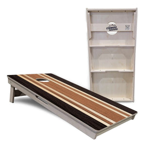 Brown Two Tone Stripes Cornhole Boards - Professional Tournament Series by Cornhole Solutions, custom cornhole board detail photo 5