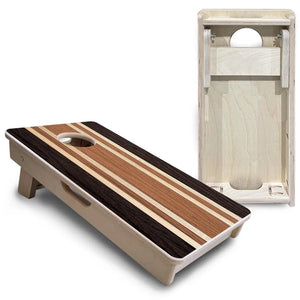 Brown Two Tone Stripes - Mini or Vacation Size Cornhole Boards by Cornhole Solutions, custom cornhole board detail photo 5