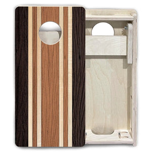 Brown Two Tone Stripes - Mini or Vacation Size Cornhole Boards by Cornhole Solutions, custom cornhole board detail photo 6