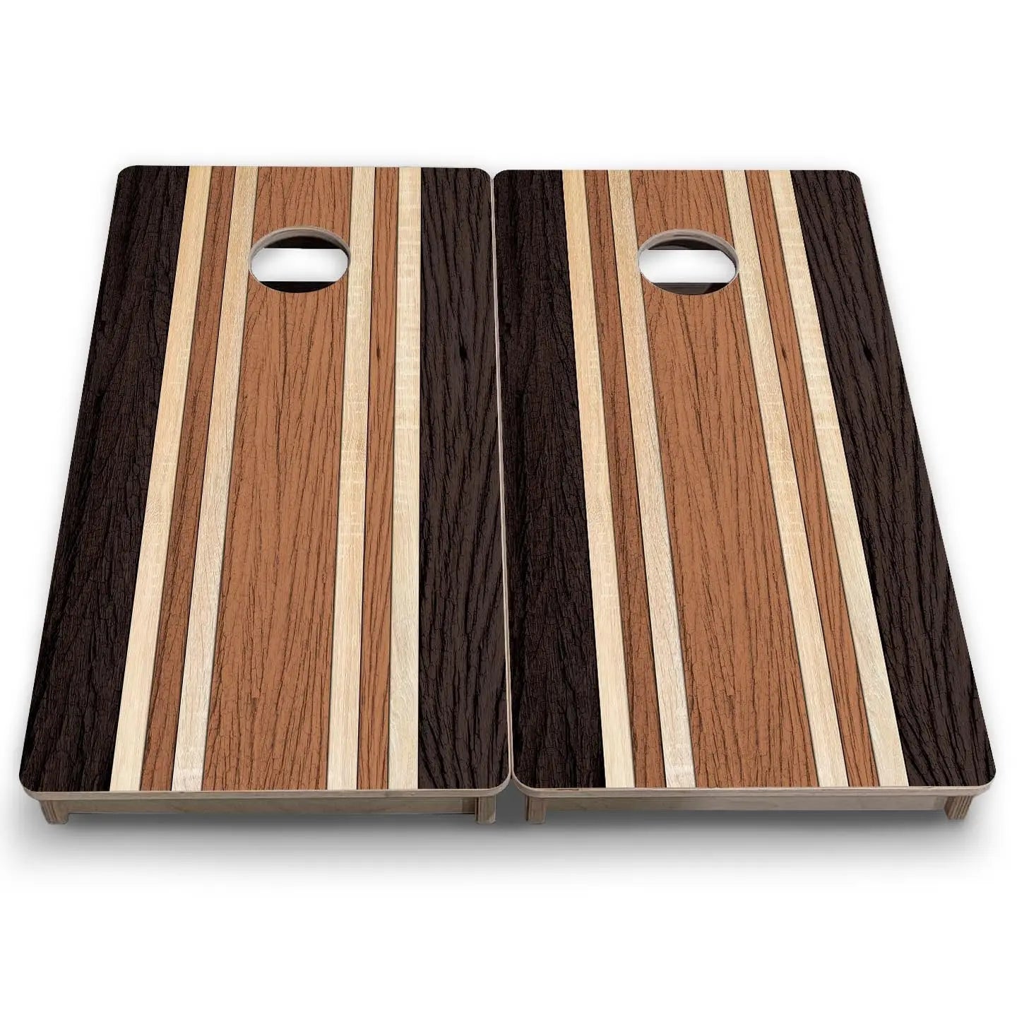 Brown Two Tone Stripes - Mini or Vacation Size Cornhole Boards by Cornhole Solutions, custom cornhole board detail photo 7