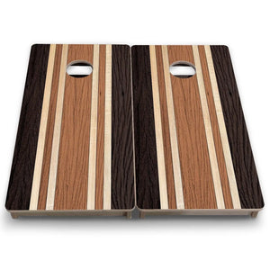 Brown Two Tone Stripes - Mini or Vacation Size Cornhole Boards by Cornhole Solutions, custom cornhole board detail photo 7