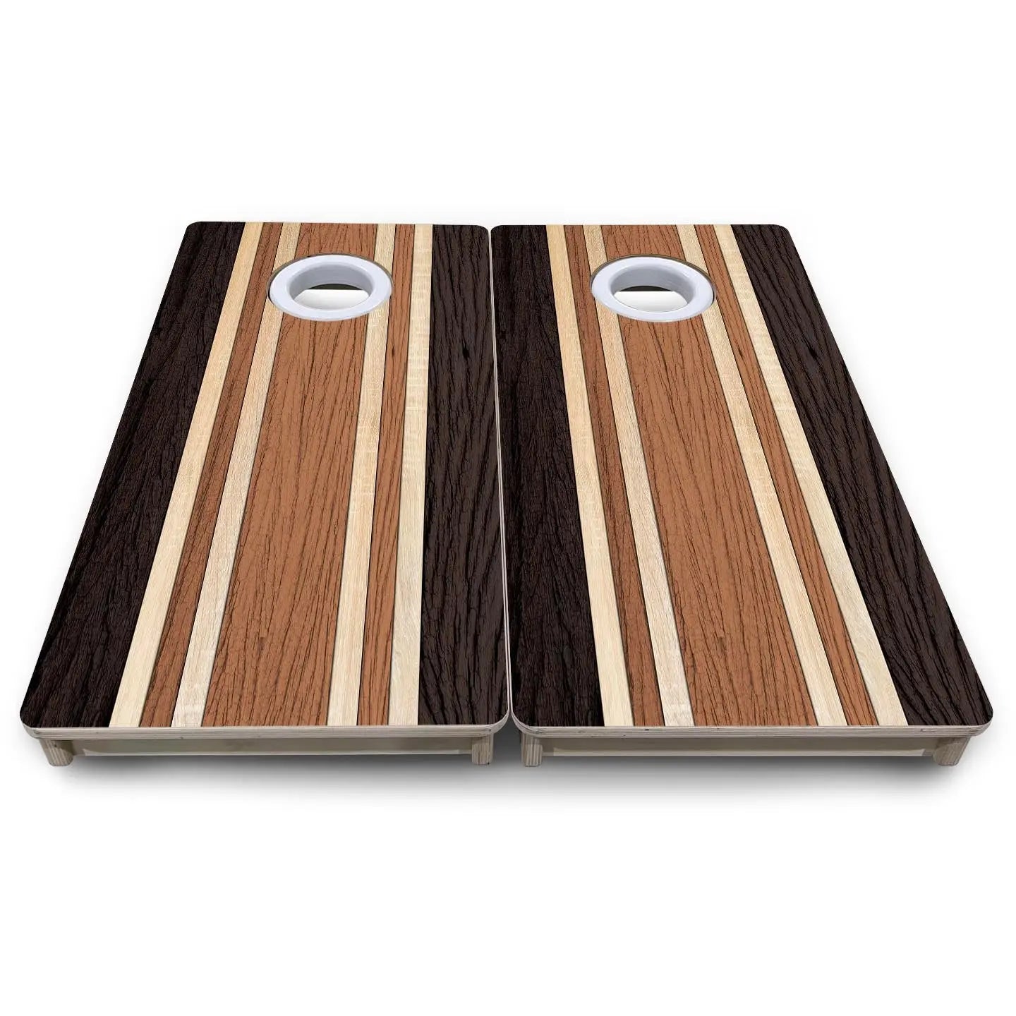 Brown Two Tone Stripes - Mini or Vacation Size Cornhole Boards by Cornhole Solutions, custom cornhole board detail photo 8