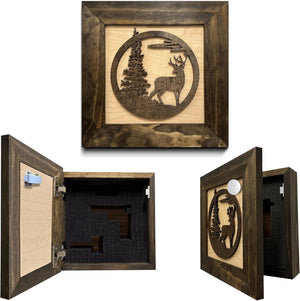 Buck In Nature Gun Safe Shelf - Gun Concealment Furniture - Hidden Gun Safe for Discrete Firearm Storage by Bellewood Designs, Southern home decor detail photo 16