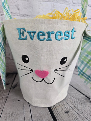 Bunny Face Personalized Easter Bag by EverLee Creations, handmade leather goods detail photo 4