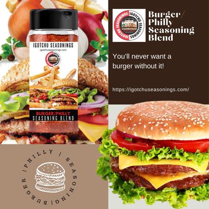 Igotchu Burger Philly seasoning detail view by Igotchu Seasonings