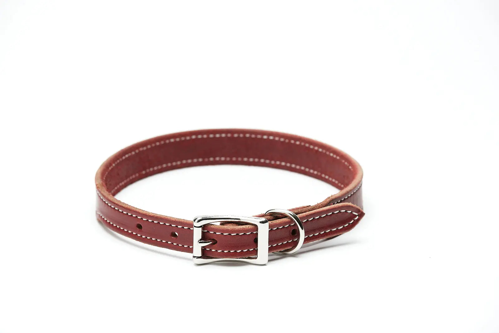 Burgundy Latigo Dog Collar by Texas Saddlery, handmade leather goods main product photo