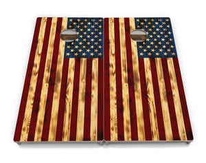 Burnt Color Flag Cornhole Boards - Professional Tournament Series by Cornhole Solutions, custom cornhole board detail photo 2