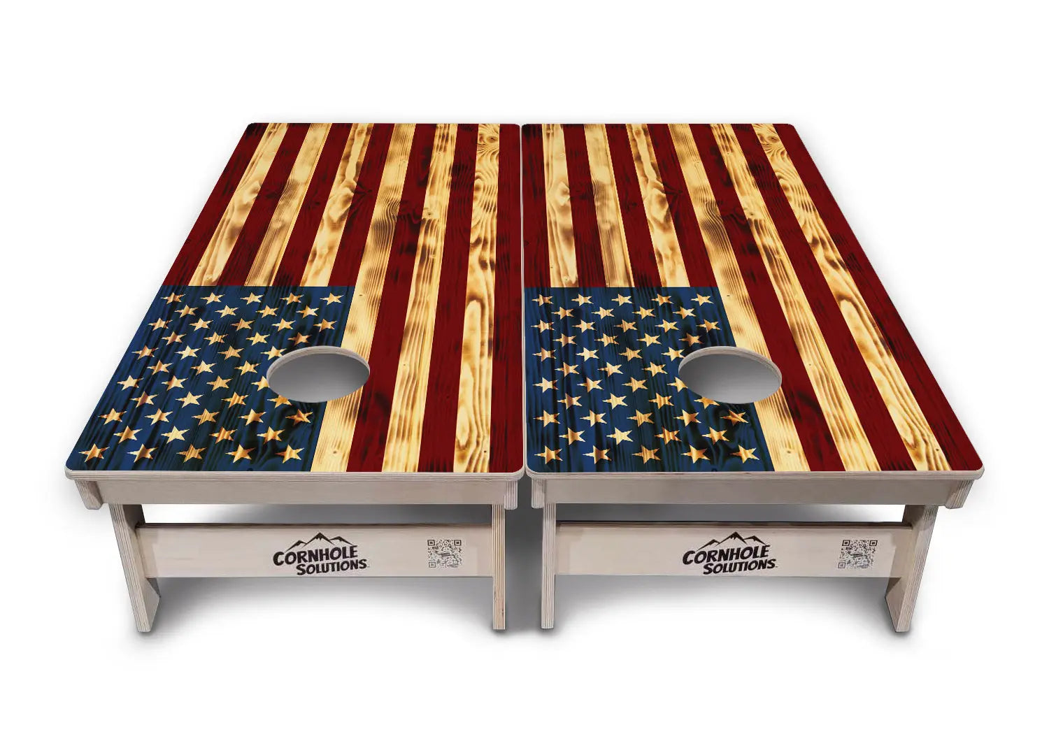 Burnt Color Flag Cornhole Boards - Professional Tournament Series by Cornhole Solutions, custom cornhole board detail photo 4