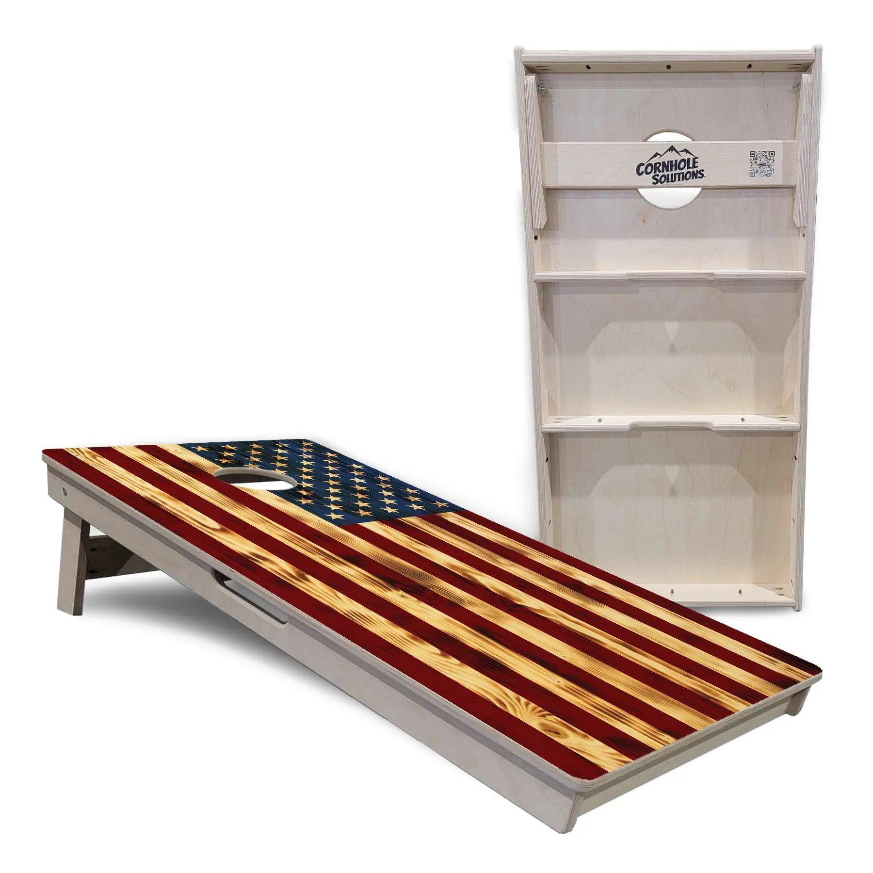 Burnt Color Flag Cornhole Boards - Professional Tournament Series by Cornhole Solutions, custom cornhole board detail photo 5
