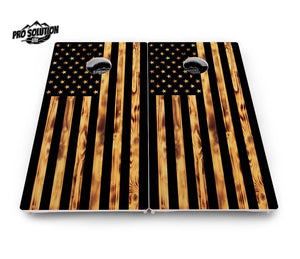 Burnt Flag Cornhole Boards - Pro Solution Lite Series by Cornhole Solutions, custom cornhole board detail photo 4