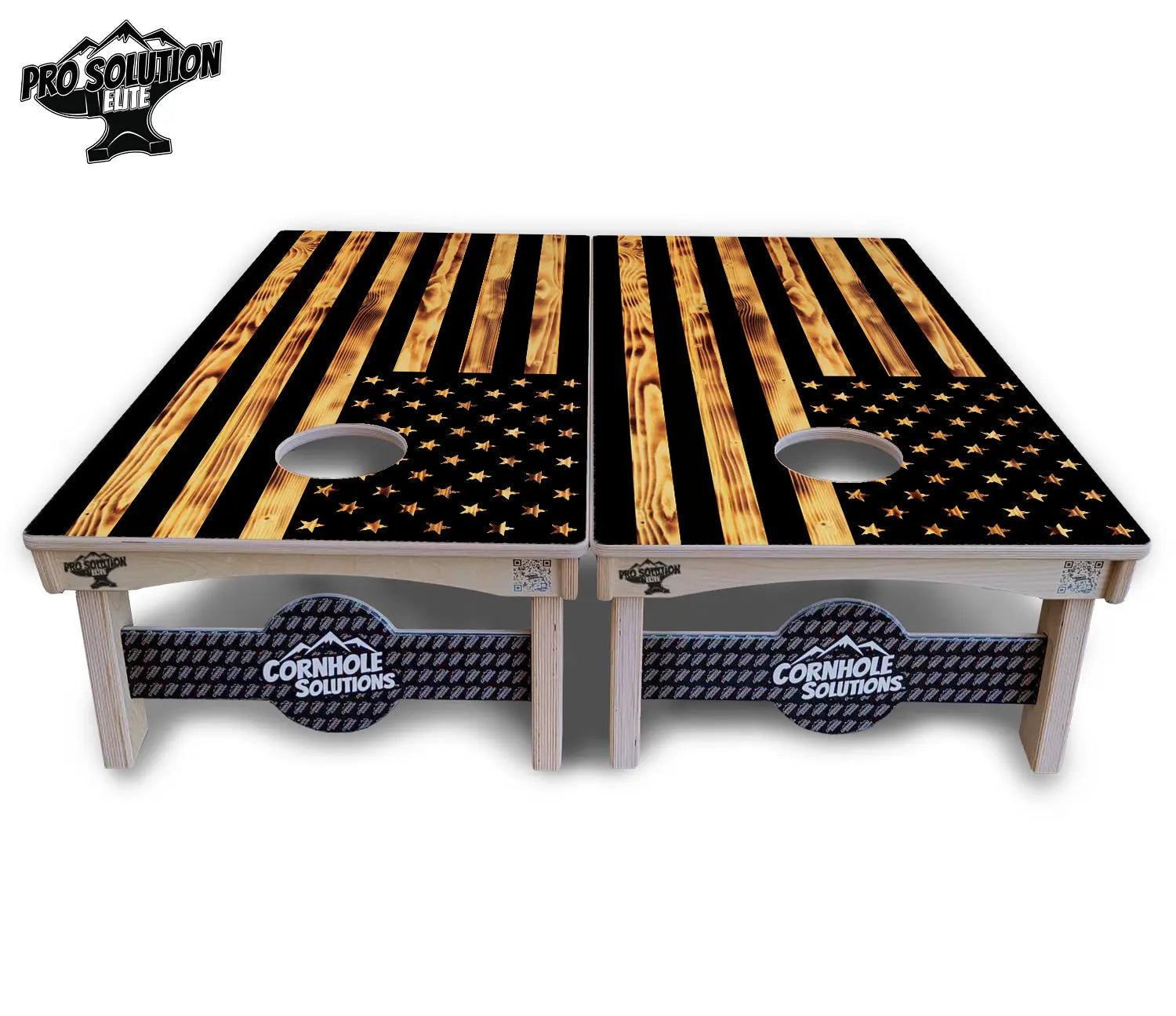 Burnt Rustic Flag Cornhole Boards - Pro Solution Elite Series by Cornhole Solutions, custom cornhole board detail photo 3
