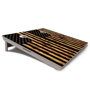 Burnt Rustic Flag Cornhole Boards - Professional Tournament Series by Cornhole Solutions, custom cornhole board detail photo 3
