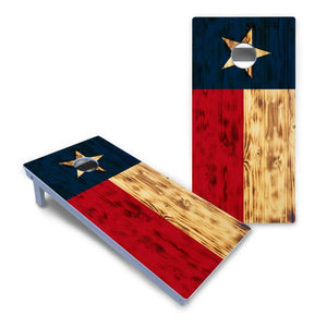 Burnt Texas Flag Cornhole Boards - All Weather Series by Cornhole Solutions, custom cornhole board detail photo 2