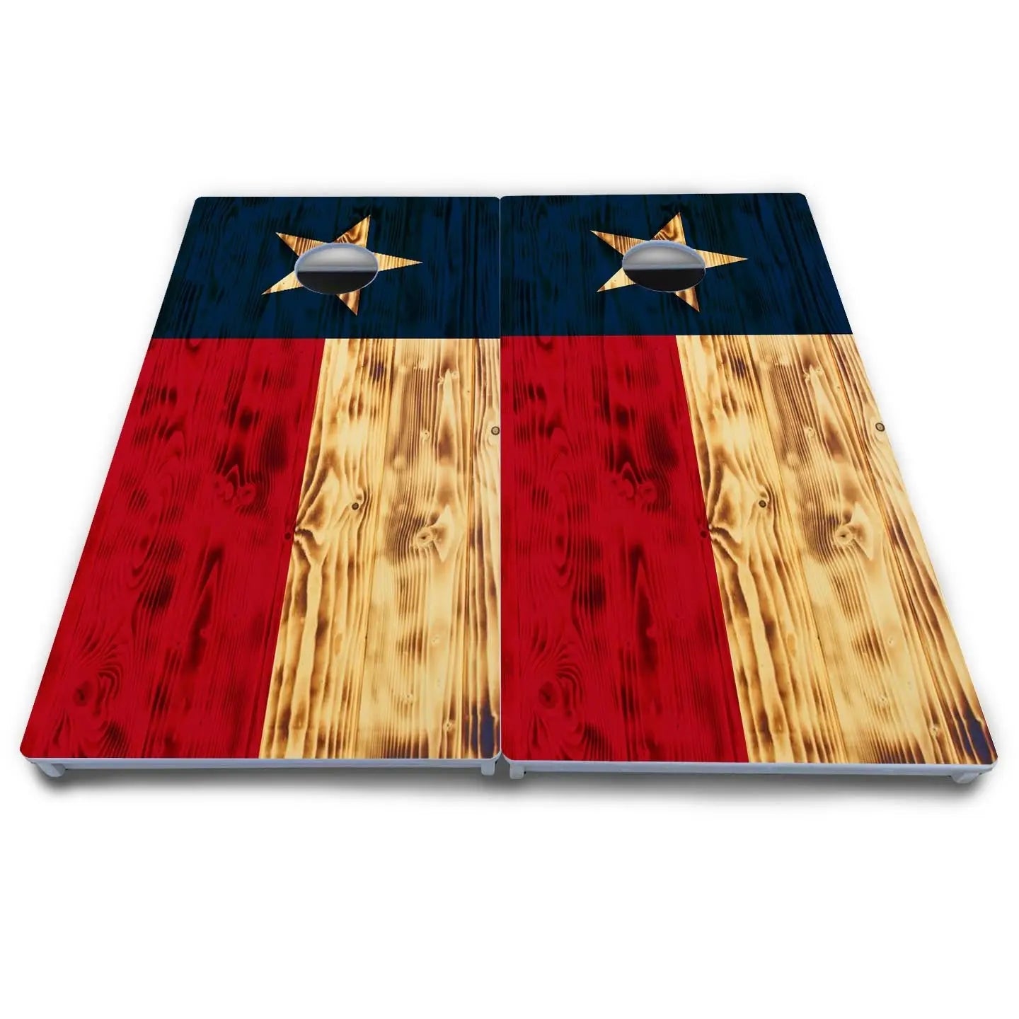 Burnt Texas Flag Cornhole Boards - All Weather Series by Cornhole Solutions, custom cornhole board detail photo 4
