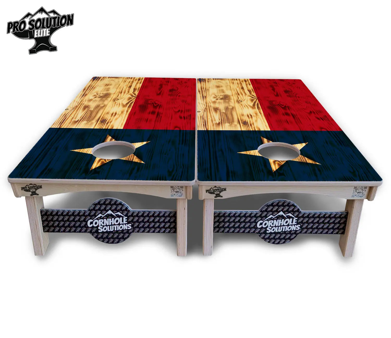 Burnt Texas Flag Cornhole Boards - Pro Solution Elite Series by Cornhole Solutions, custom cornhole board detail photo 3