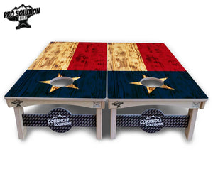 Burnt Texas Flag Cornhole Boards - Pro Solution Elite Series by Cornhole Solutions, custom cornhole board detail photo 3