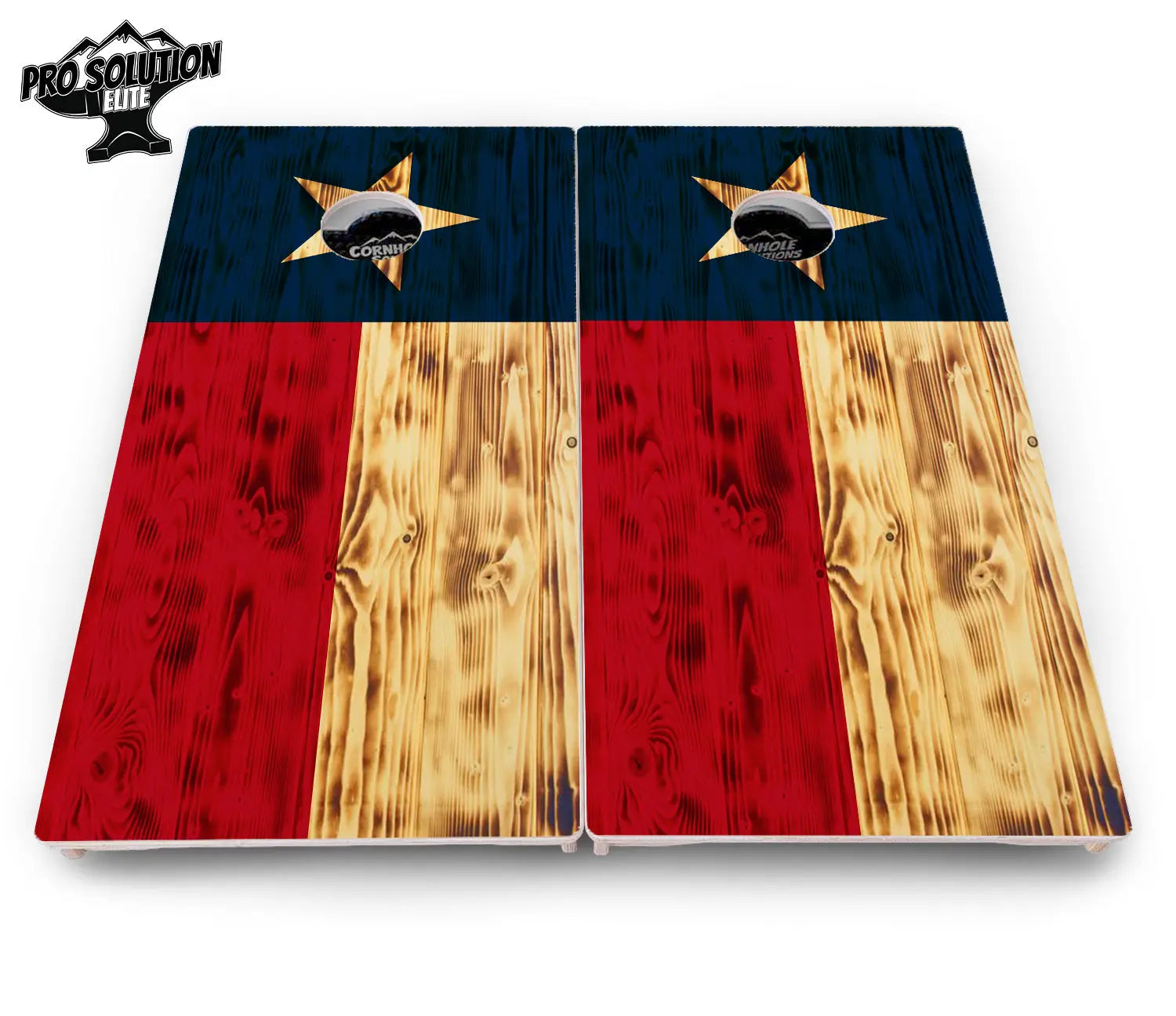 Burnt Texas Flag Cornhole Boards - Pro Solution Elite Series by Cornhole Solutions, custom cornhole board detail photo 4