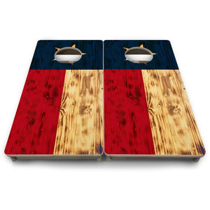 Burnt Texas Flag - Mini or Vacation Cornhole Boards by Cornhole Solutions, custom cornhole board detail photo 9