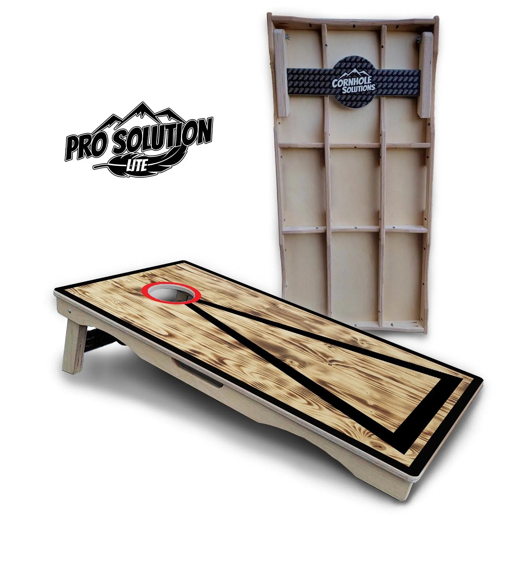 Burnt Triangle Cornhole Boards - Pro Solution Lite Series by Cornhole Solutions, custom cornhole board detail photo 6