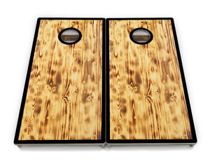 Burnt Wood Black Border Cornhole Boards - Professional Tournament Series by Cornhole Solutions, custom cornhole board detail photo 4