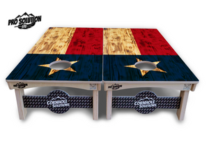 Burnt Texas Flag Cornhole Boards - Pro Solution Lite Series by Cornhole Solutions, custom cornhole board detail photo 3
