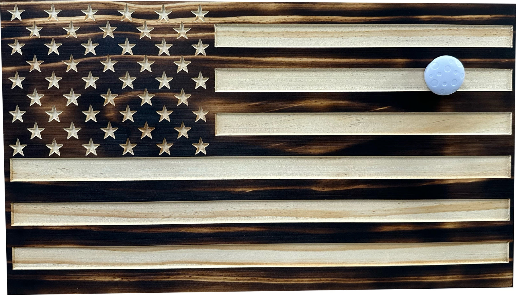 Burnt American Flag Hidden Gun Storage Cabinet by Bellewood Designs, gun safes detail photo 4