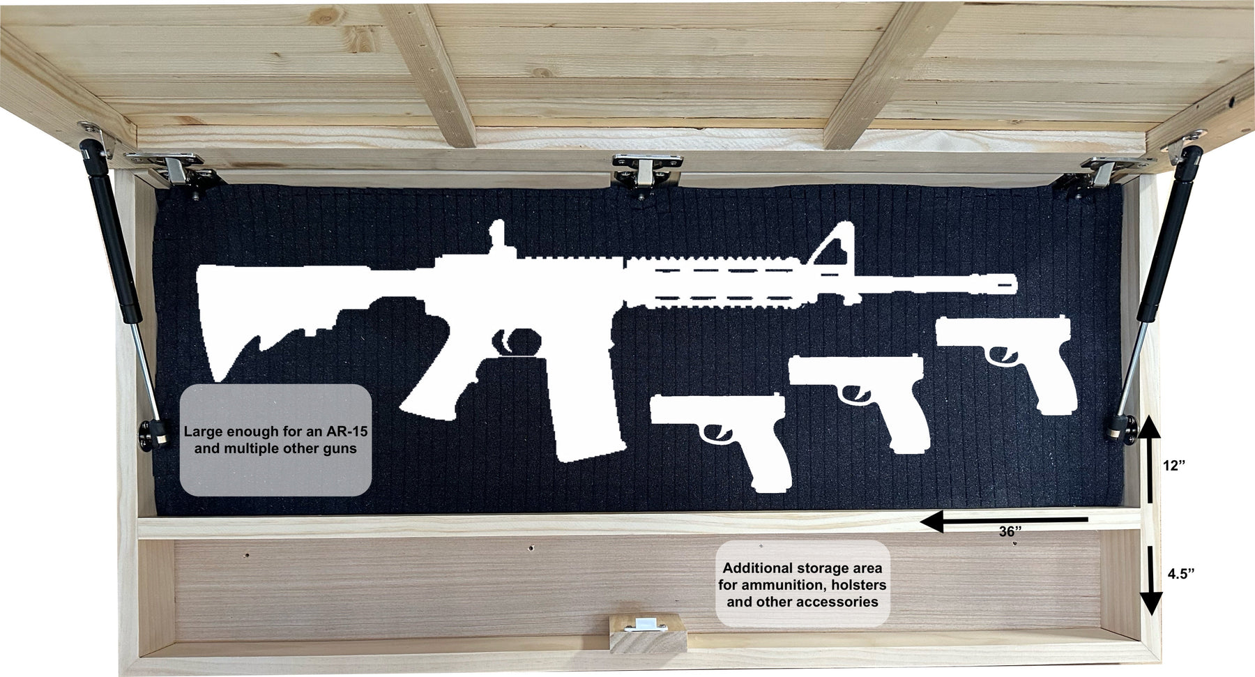 Birds in a Tree Large Gun Concealment Decor - Handcrafted Wooden Gun Cabinets - Gun Shelf Hidden Storage for Rifles, Shotguns, & Handguns - Quick Acce by Bellewood Designs