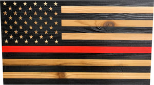 Red Line American Flag Hidden Gun Storage, Customizable Thin Red Line Concealment Flag for Firefighters by Bellewood Designs, Southern home decor detail photo 2