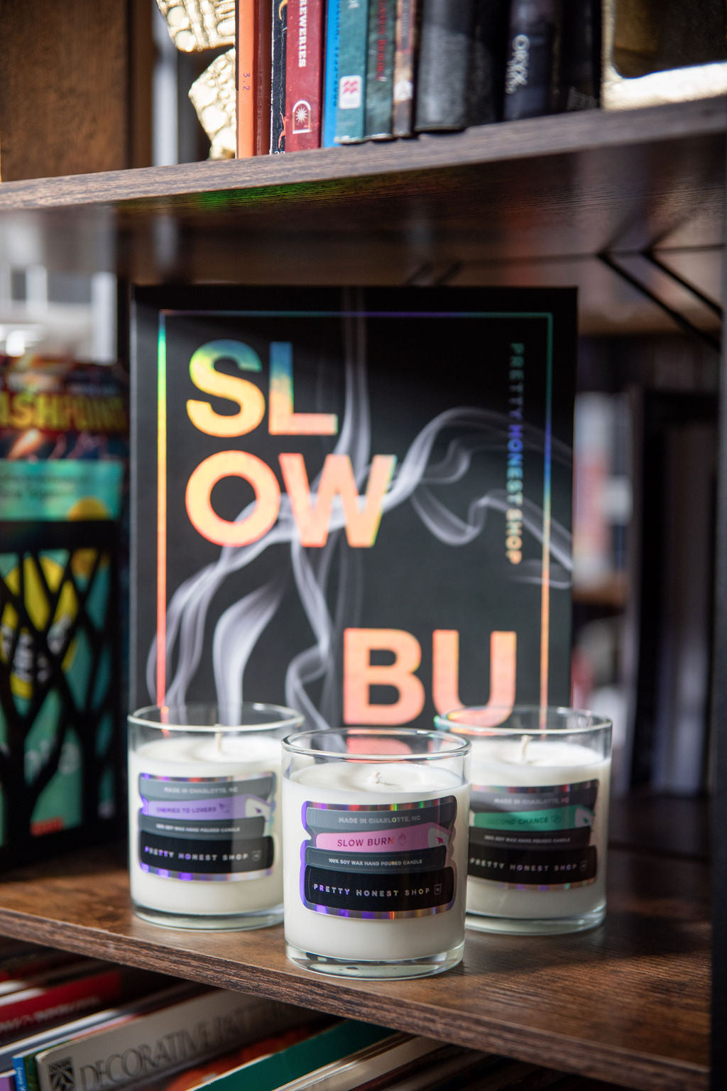 Slow Burn Book Candle Collection by Pretty Honest Candles