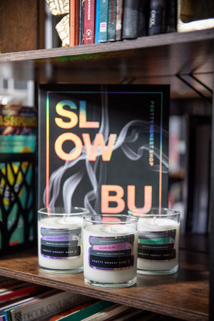 Slow Burn Book Candle Collection by Pretty Honest Candles