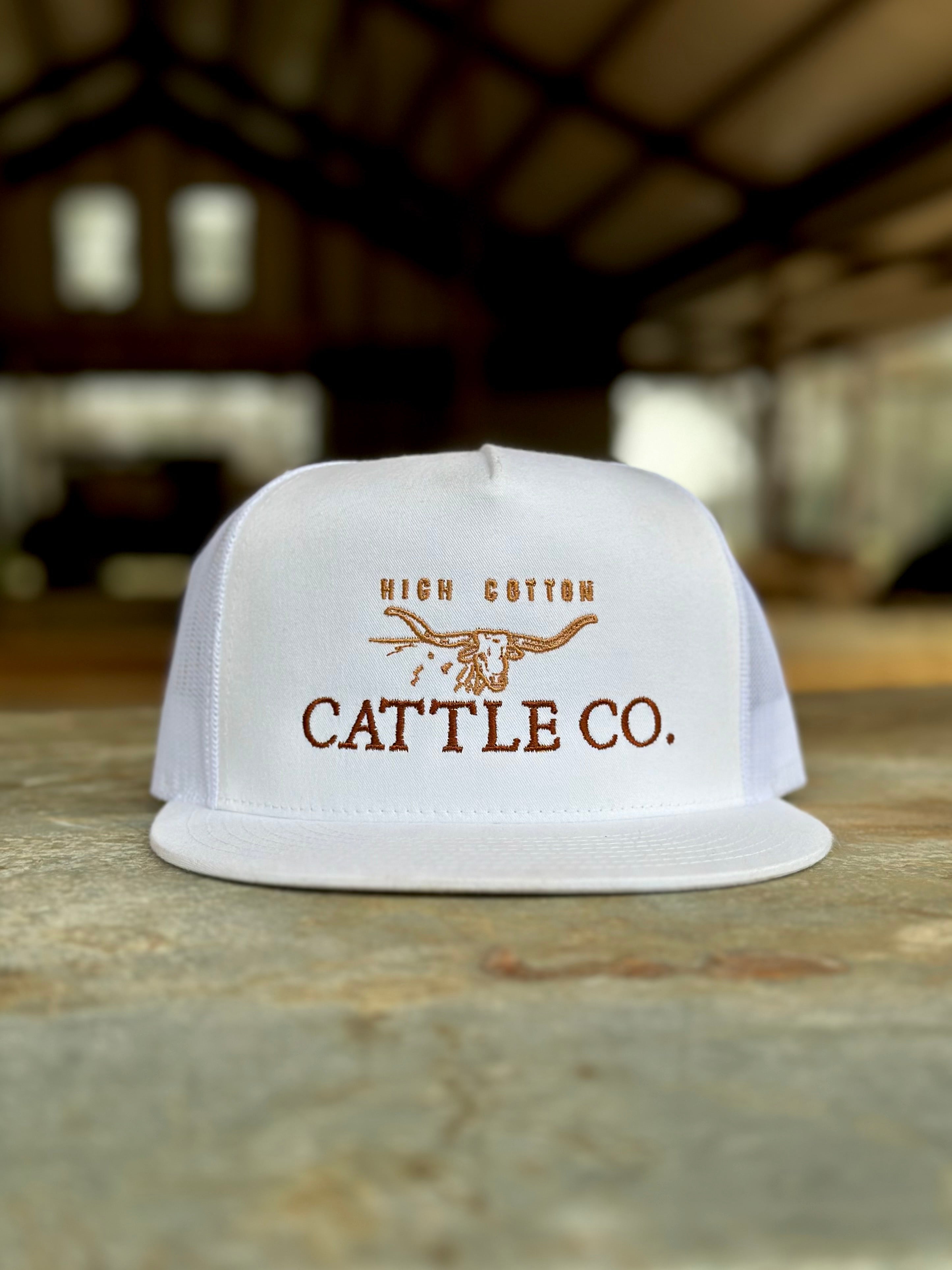 Alternate view of The Cattleman White Flat Bill Hat by High Cotton Hat Co