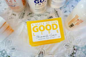 Chamomile + Lemon Soap Slice 5 Oz. by Essential Journeys, natural skincare detail photo 9