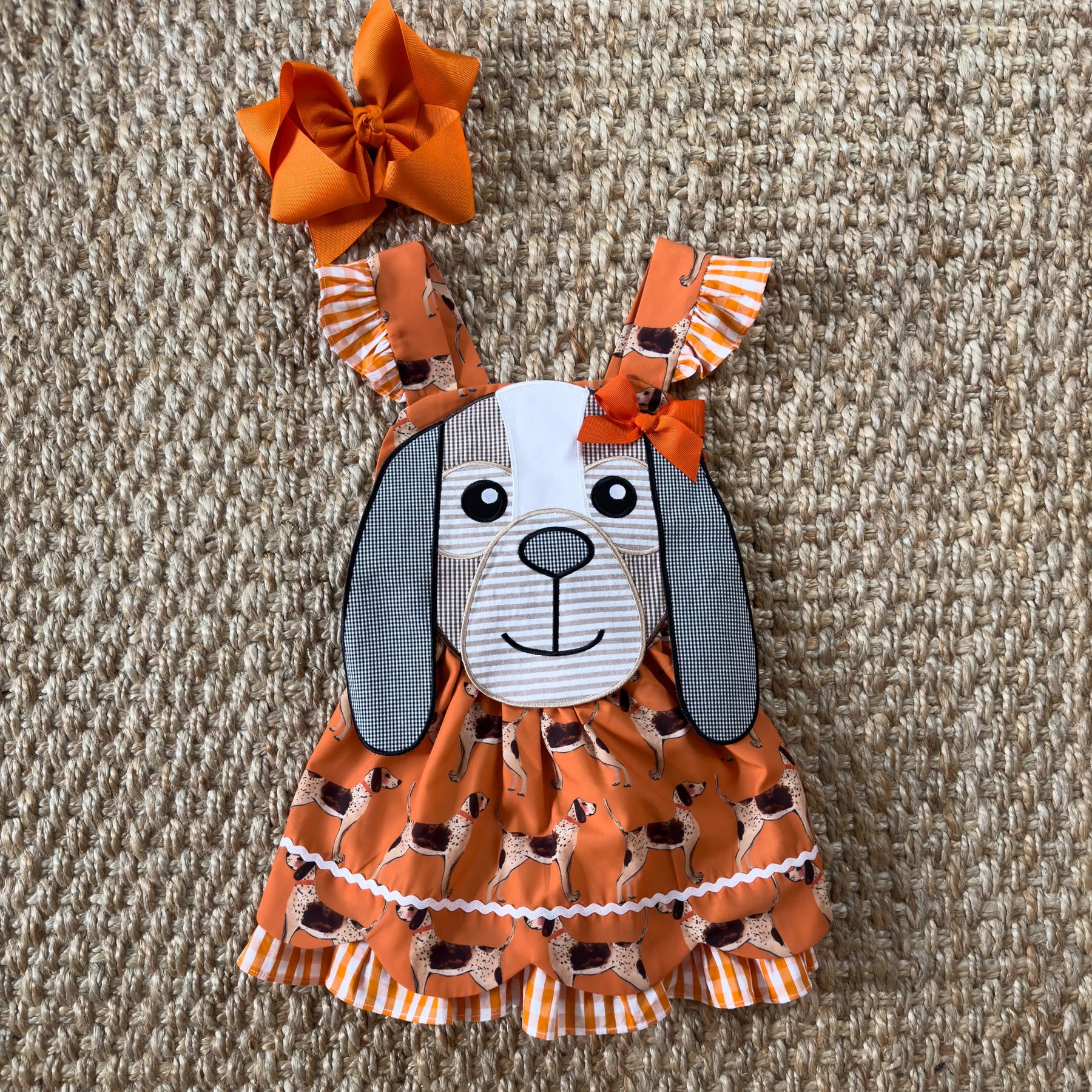 Rocky Top Coonhound Dress detail view by Seven Lantern Lane