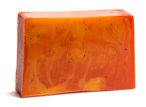 Cranberry Orange Poppy Seed Soap Slice 5 Oz. by Essential Journeys, natural skincare detail photo 2