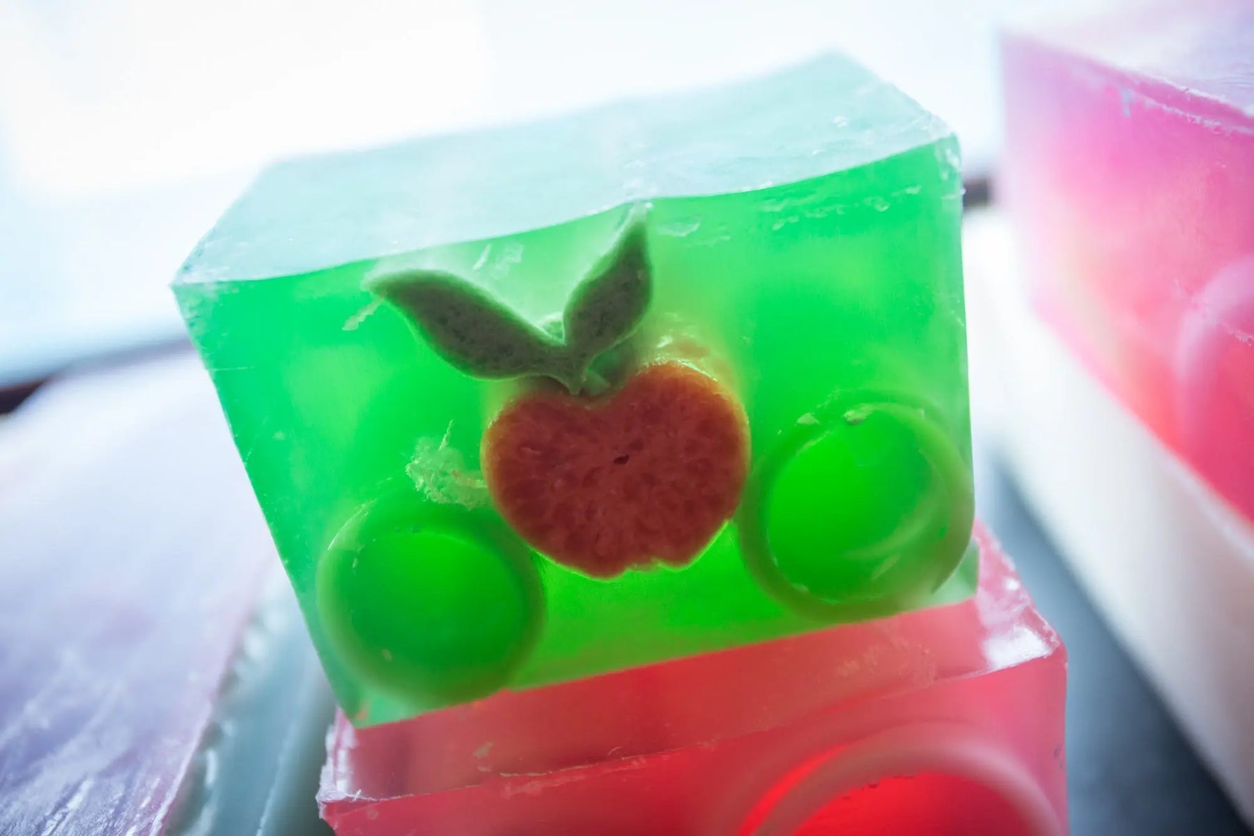 Crisp Apple Soap Slice 5.5 Oz. by Essential Journeys, natural skincare detail photo 2