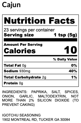 Igotchu Cajun Creole seasoning detail view by Igotchu Seasonings