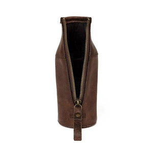 Campaign Leather Bottle Koozie by Mission Mercantile Leather Goods, custom drinkware detail photo 5