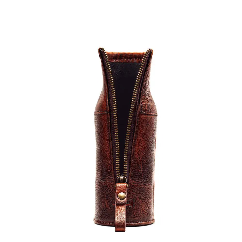 Campaign Leather Bottle Koozie by Mission Mercantile Leather Goods, custom drinkware detail photo 8