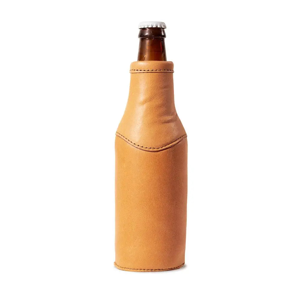 Campaign Leather Bottle Koozie by Mission Mercantile Leather Goods, custom drinkware detail photo 10