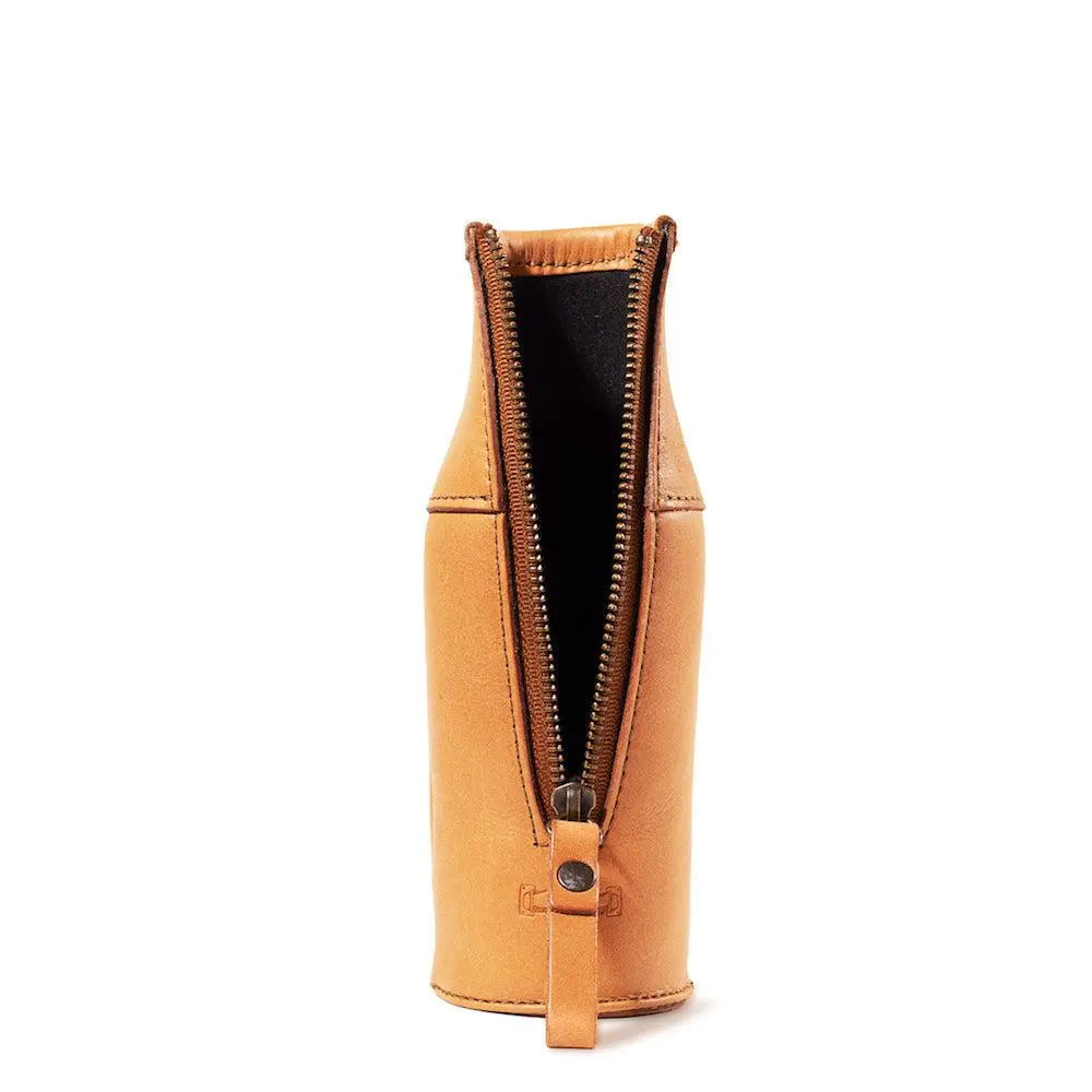 Campaign Leather Bottle Koozie by Mission Mercantile Leather Goods, custom drinkware detail photo 12