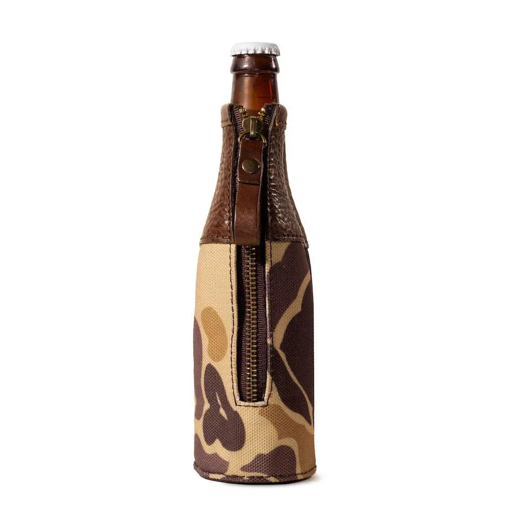 Campaign Leather Bottle Koozie by Mission Mercantile Leather Goods, custom drinkware detail photo 14
