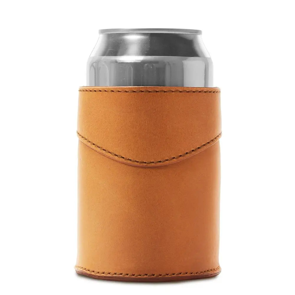 Campaign Leather Can Koozie by Mission Mercantile Leather Goods, custom drinkware detail photo 9