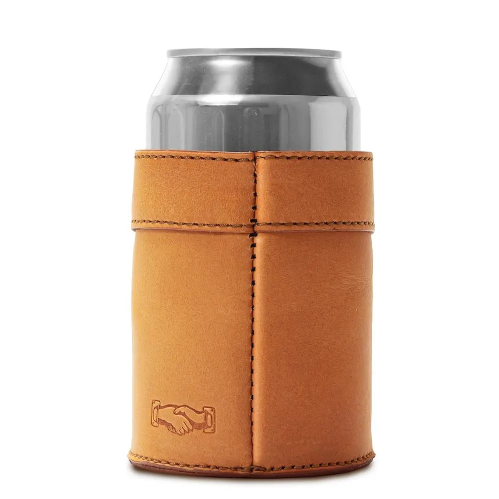 Campaign Leather Can Koozie by Mission Mercantile Leather Goods, custom drinkware detail photo 10